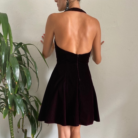 Beautiful velour vintage 80s party dress. Sz 6/7 - Picture 3 of 5